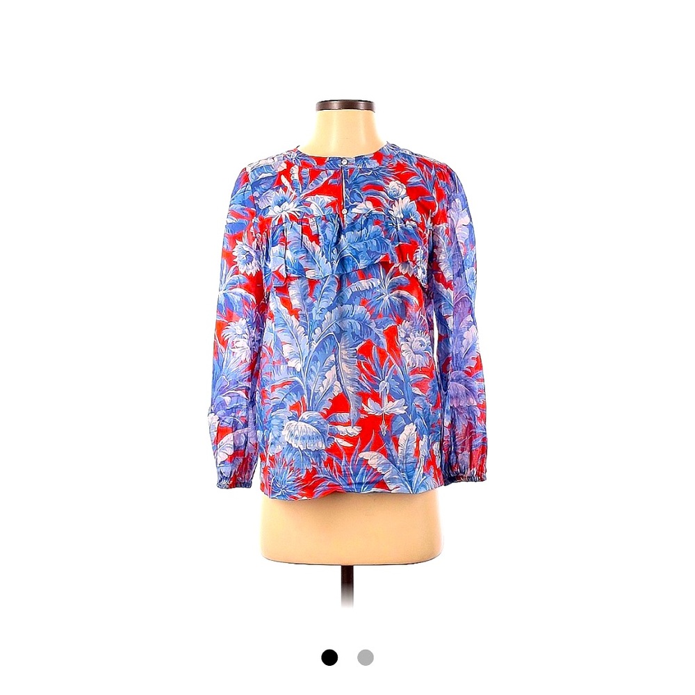 J Crew ruffle floral long sleeve top